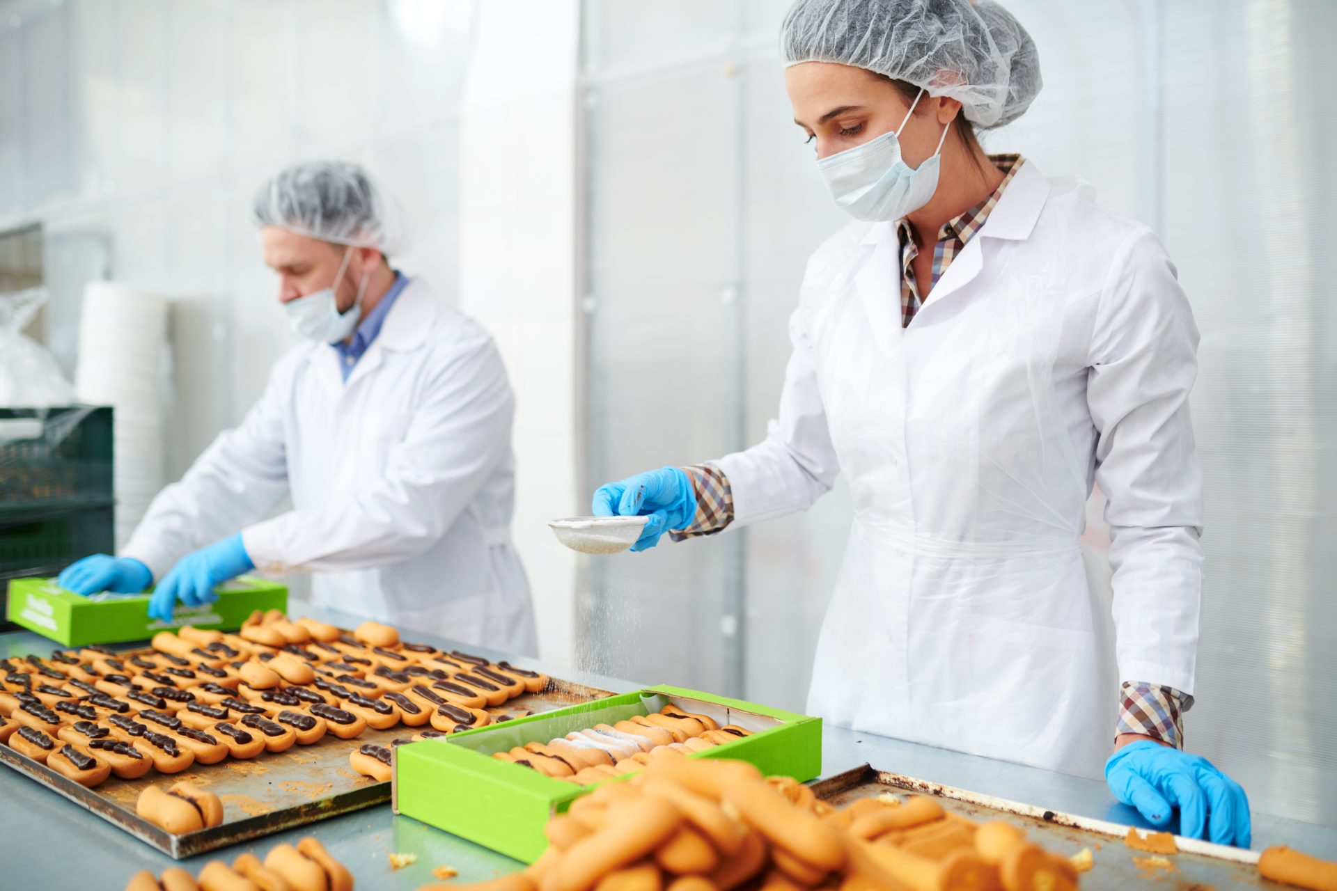 confectionery-factory-employee-dusting-pastry-dr-pest-control-california