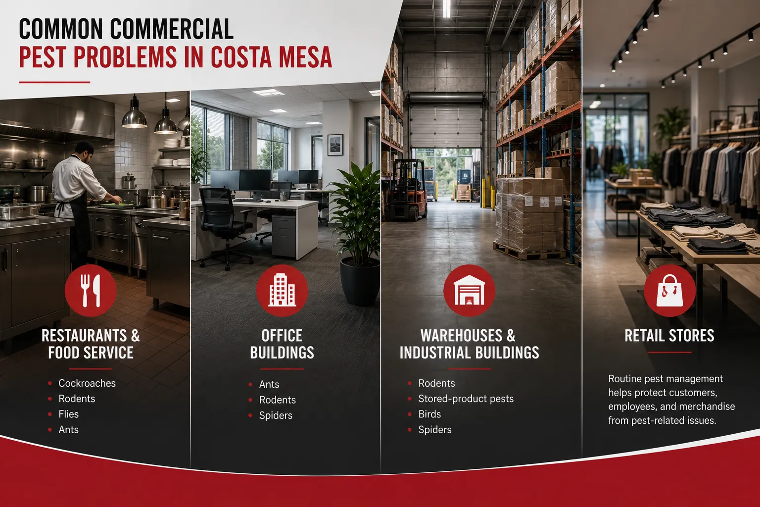 Common Commercial Pest Problems in Costa Mesa